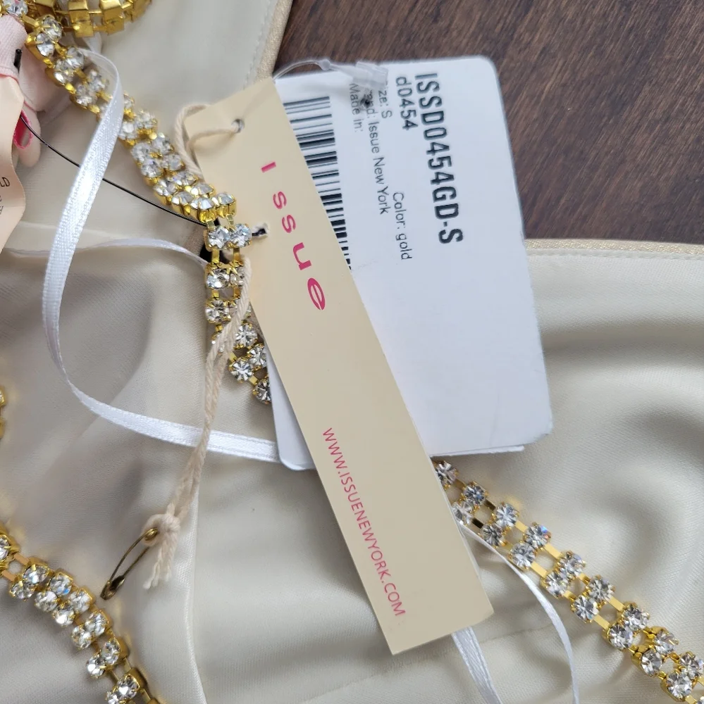Issue Gold Metallic Long dress with Rhinestones - Picture 8 of 8